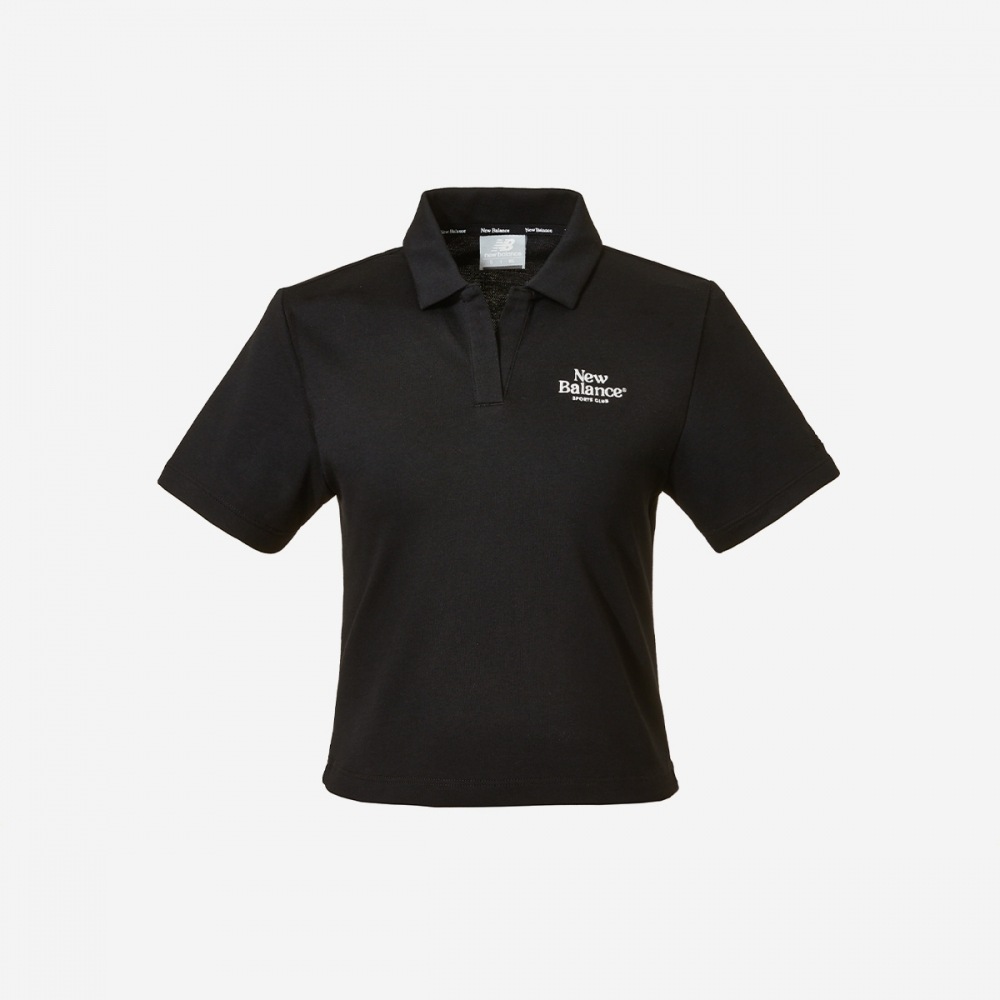 ニューバランス女性用セミクロップオープンTシャツ NBNFE2W502-(19) ブラック
