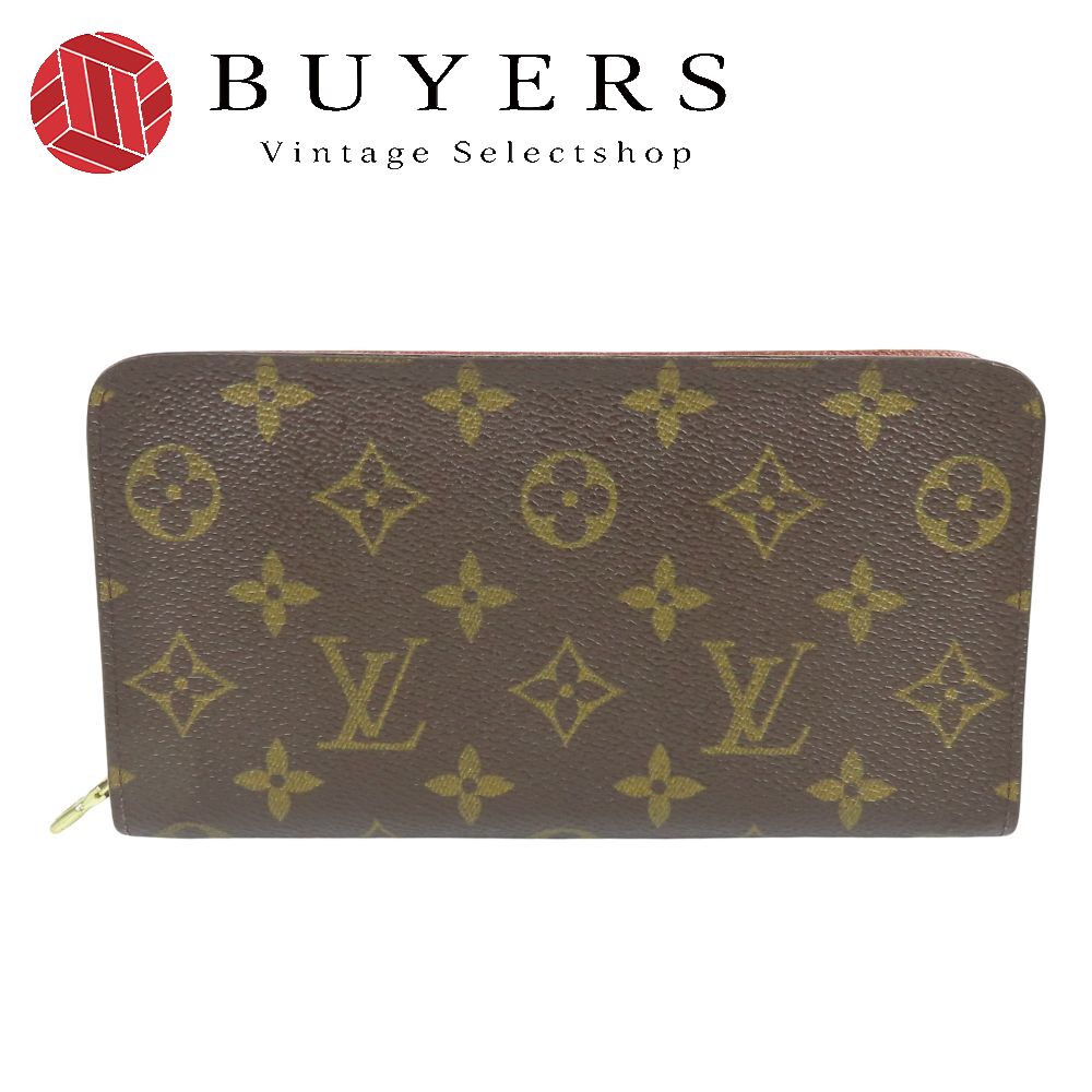 中古 長財布 ポルトモネジップ M61727 モノグラム ブラウン シンプル 定番 ラウンドファスナー レディース 女性