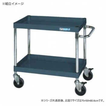 サカエ CSパールワゴン中量タイプ ダブルストッパー仕様 ダークグレー CSP-7562DSED