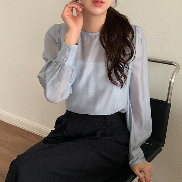 ラウンドネックブラウス bs8006