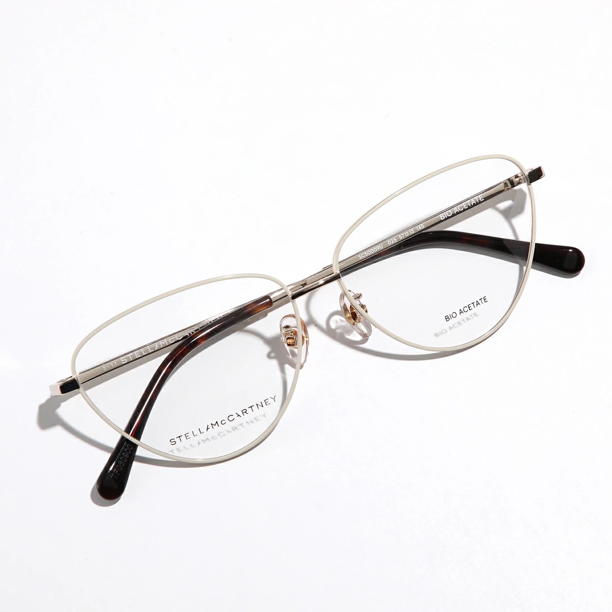 STELLA McCARTNEY ステラマッカートニー メガネ SC50009U レディース ボストン型 キャットアイ型 フルリム メタルフレーム めがね 眼鏡 ロゴ 025