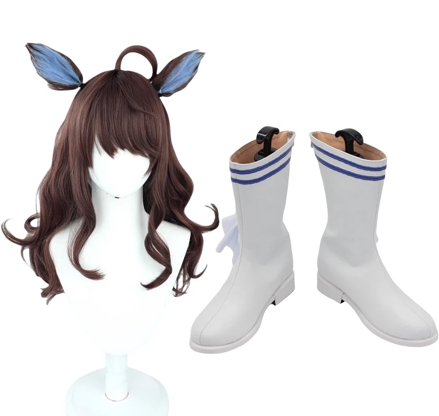 コスプレ靴 デアリングタクト ウィッグ耳付き ウマ娘 プリティーダービー 下駄 シューズ 長靴 コスプレ クリスマス ハロウィン