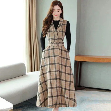 セットアップレディースワンピーストップスプルオーバーニット2点セットフトップス長袖30%までに制限