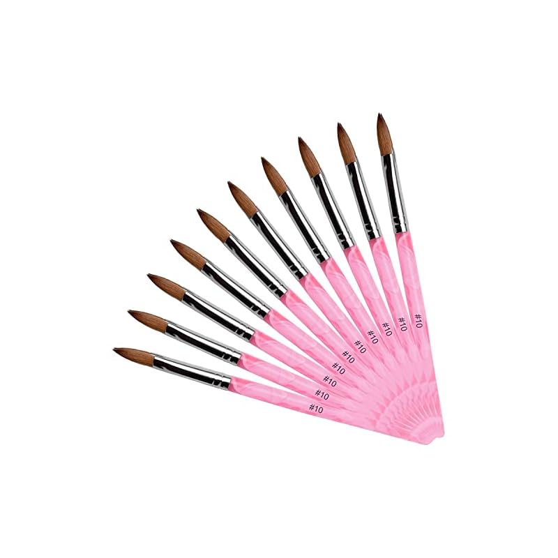 KADS ネイル筆 スカルプネイルブラシ 10本セット ジェル絵描きブラシ ジェルネイル用筆 ネイルアート専用ブラシ(10#)