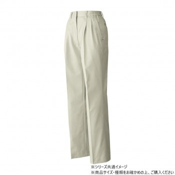 桑和 6110 レディースツータックスラックス Lサイズ ベージュ（3）