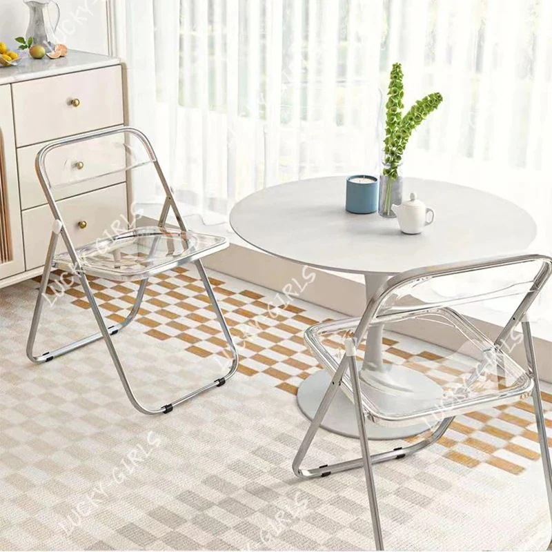 色特典 韓国 パイプ椅子 クリア 透明 会議 椅子 イス スタッキングチェア 折り畳み デスクチェア コンパクト おしゃれ チェアー オフィス 業務用 インテリア156-x05-02 5,558円