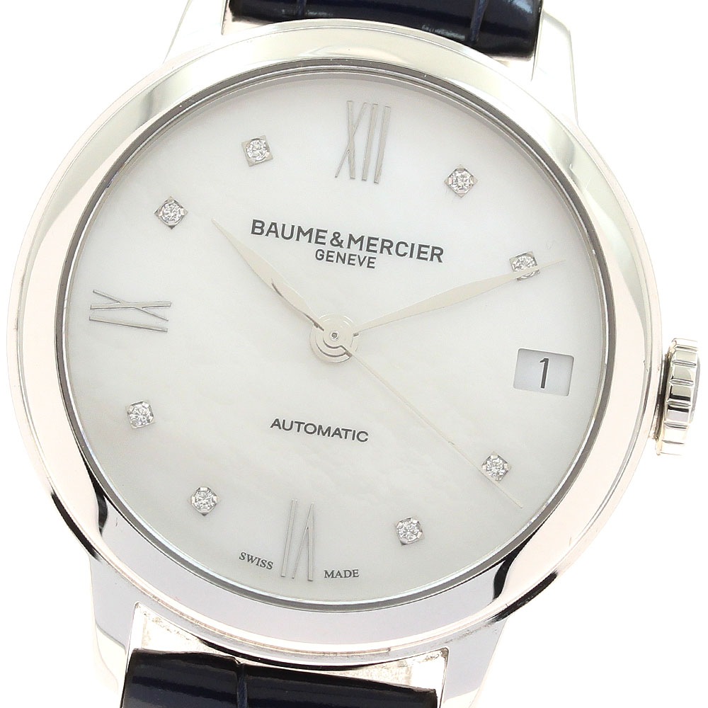 ボーム＆メルシェ Baume & Mercier MOA10545 クラシマ デイト 8Pダイヤ 自動巻き レディース 保証書付き_944513【中古】