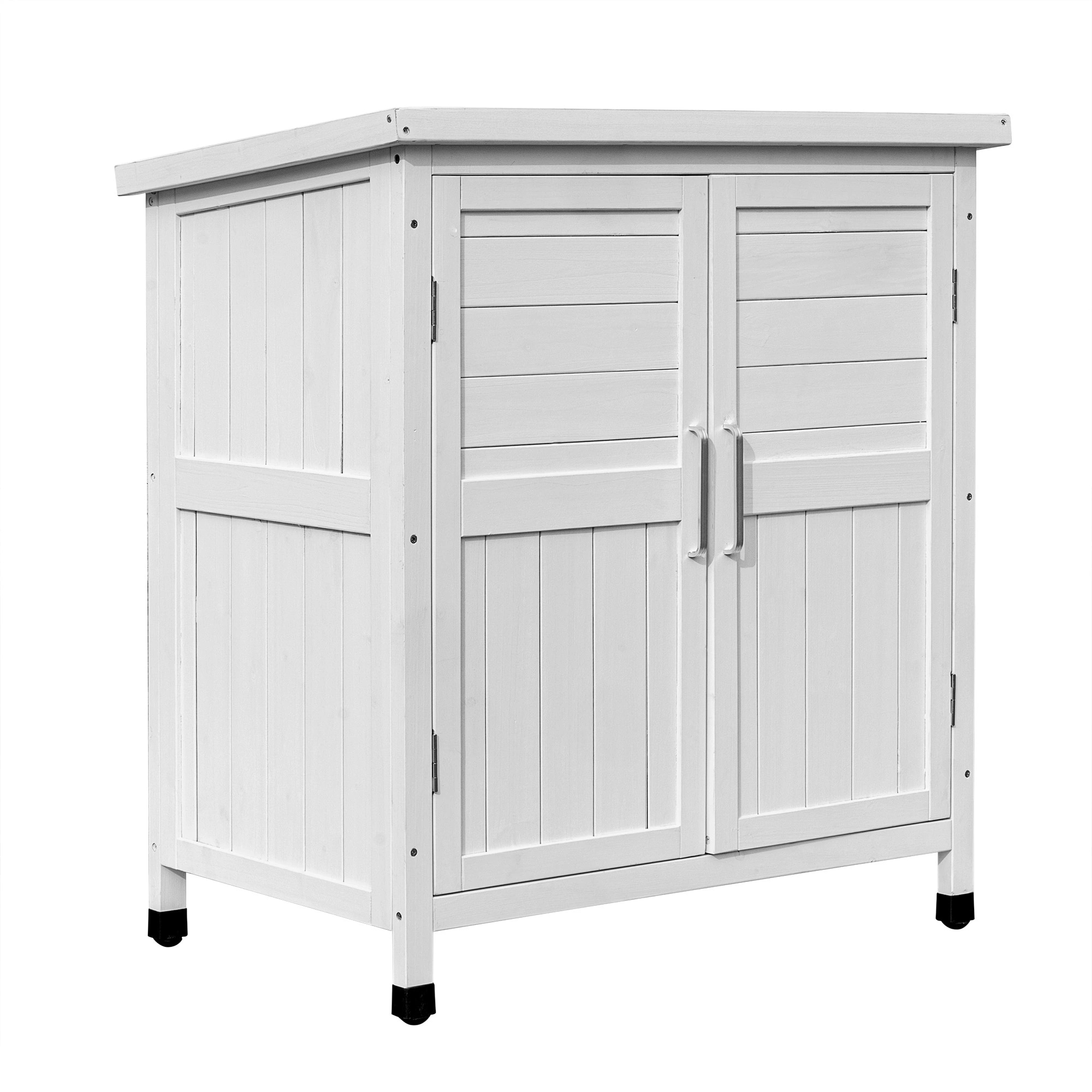 277【タイプB】木製物置き収納 マグネット扉 物置 収納庫 シェルフ 天然杉 ガーデンファニチャー 屋外収納 天然木 ウッドストッカー ベランダ 庭 屋外