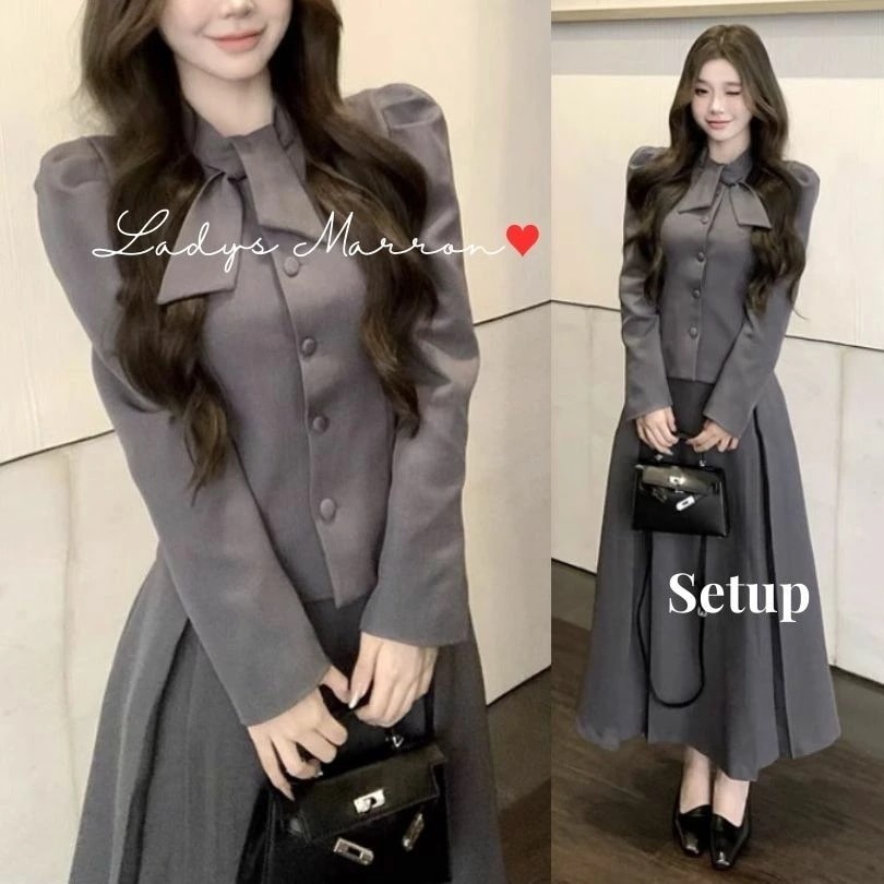 【即納】セットアップ レディース きれいめ 個性的 かわいい 七五三 ママ 母親 同窓会 成人式 二次会 卒業式 ロングスカート セレモニー ガーリー ハイウエスト ツーピース 2点セット 上下セット