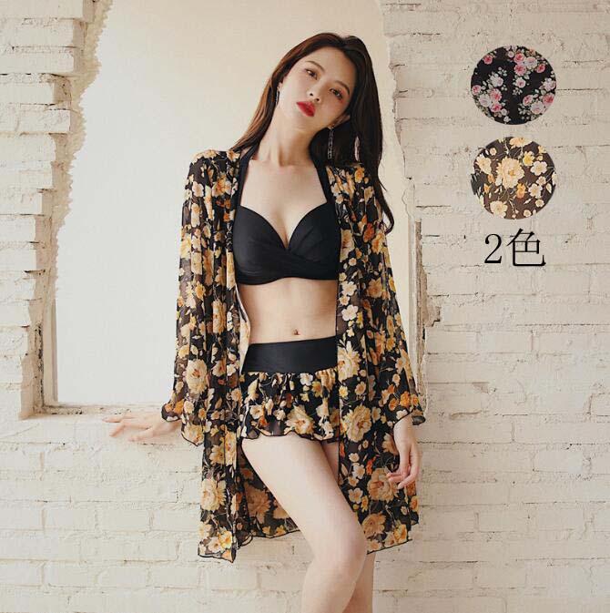 ビキニ 送料無料 小胸 3点セット 水着 長袖 水遊び 水着 パンツ 水泳 可愛い 婦人 練習用 海水浴 パッド付き レディース 韓国風 ミズギ 女性用 美胸 大きサイズ みずぎ タンキニ ママ 体型