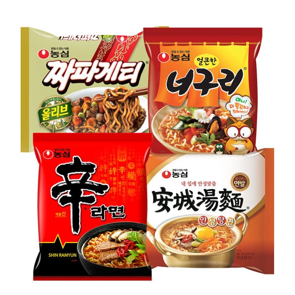 辛ラーメン10袋 + アンソンタンミョン10袋 + タヌキ10袋 + チャパゲティ10袋