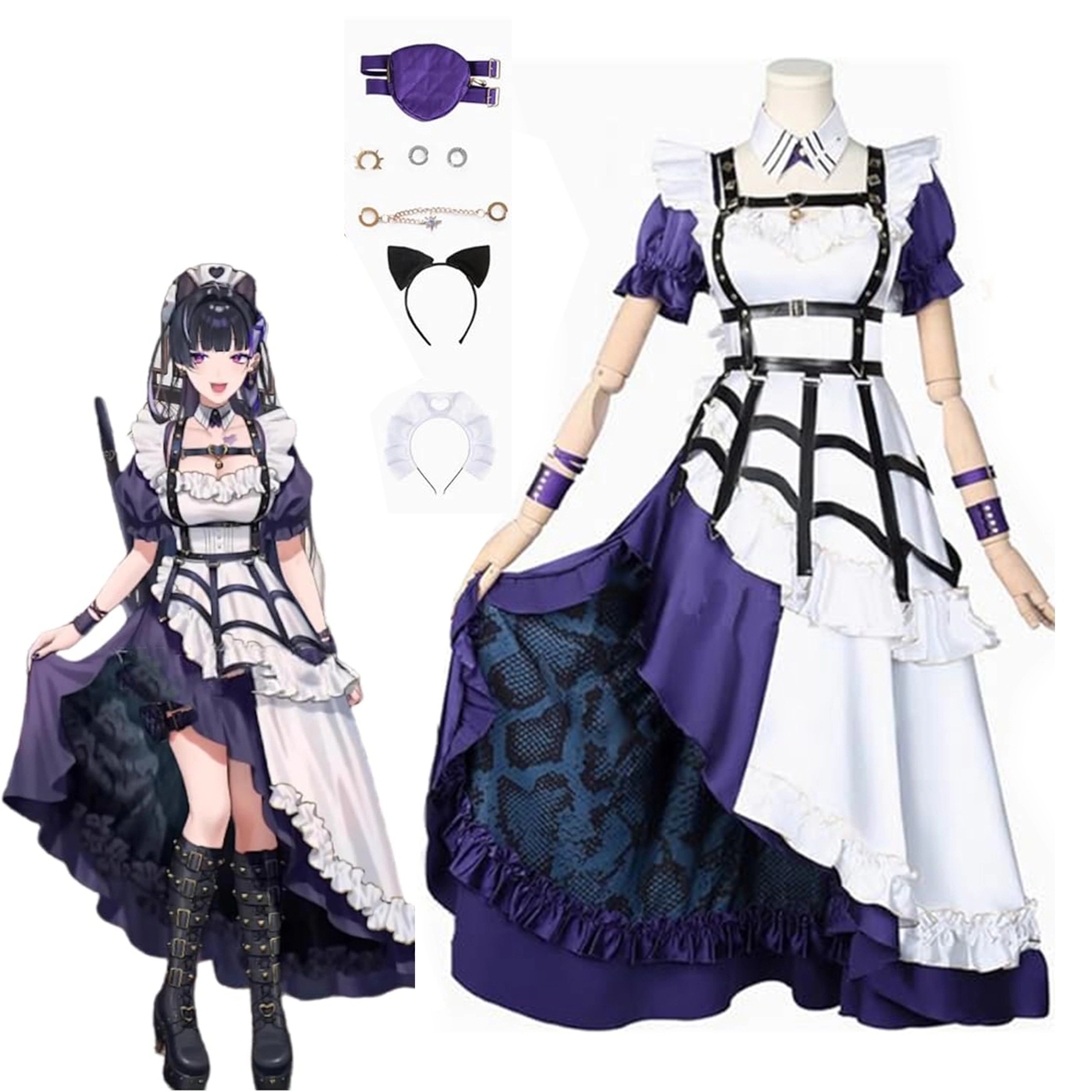【2枚購入で200円OFF】【全シリーズ発売中】 【値引き中】靴 ウィッグ コスプレ衣装 ハロウィン イベント 2生 コスプレ衣装 Kyoran Meloco メイド きょうらんめろこ 紫色 メイド服