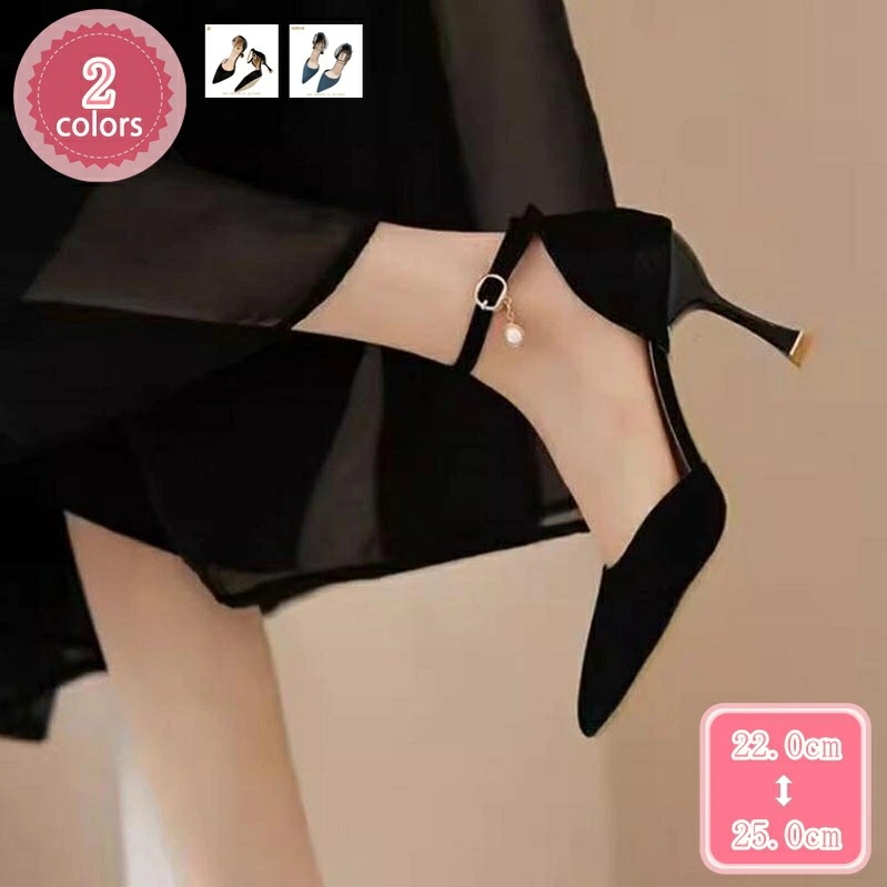 1000円OFFクーポン パンプス 結婚式 二次会 アンクルストラップ レディース 8センチヒール ハイヒール ポインテッドトゥ パンプス ピンヒール セパレート サンダル 脱げない シンプル 美脚