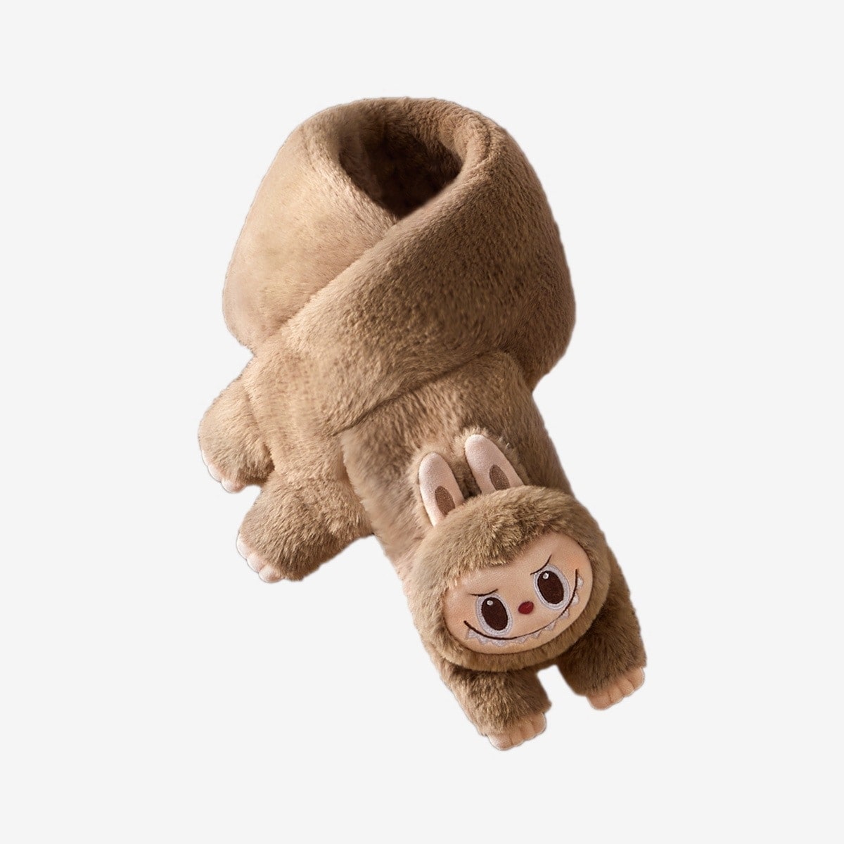 公式正規品POP MART Warm Fluffy LABUBU Plush Scarf らふぶ豪華なスカーフ 厚手のプラッシュ 快適で暖かい 秋冬マフラー ストール クリスマス プレゼント
