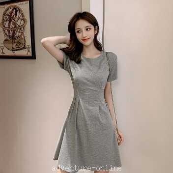 【2025新作入荷】ワンピース フレアワンピース ミニ ミニ丈 ショート ショート丈 レディース ファッション 個性的 半袖 Uネック フレア スリム 細身 Aライ 5,440円