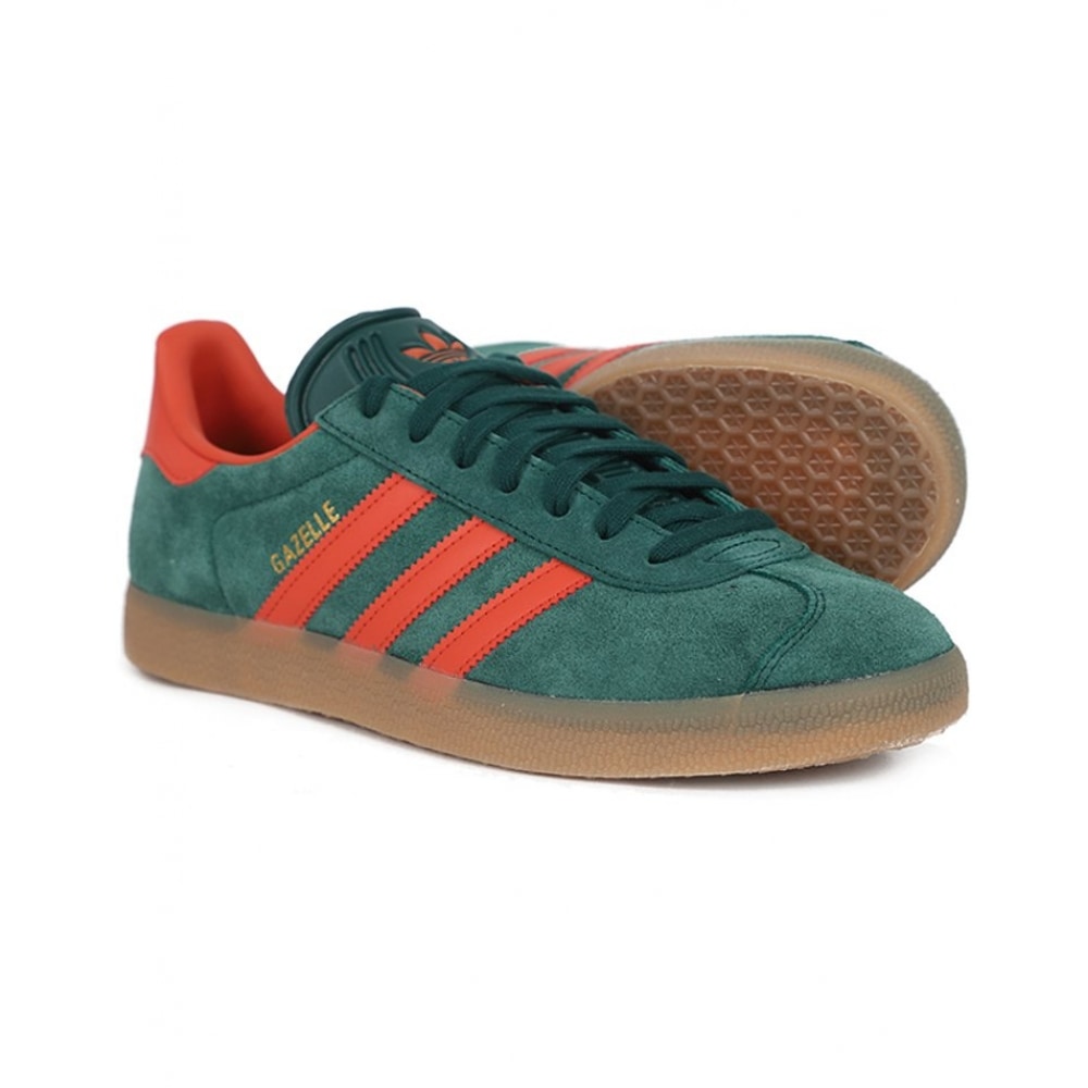 アディダスガゼルスニーカーカレッジグリーンフリーラブレッド