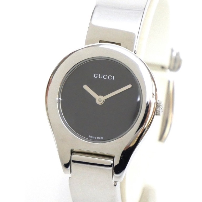 グッチ GUCCI レディースウォッチ 腕時計 クオーツ 6700L 黒盤 ステンレススチール 【中古】(64787)
