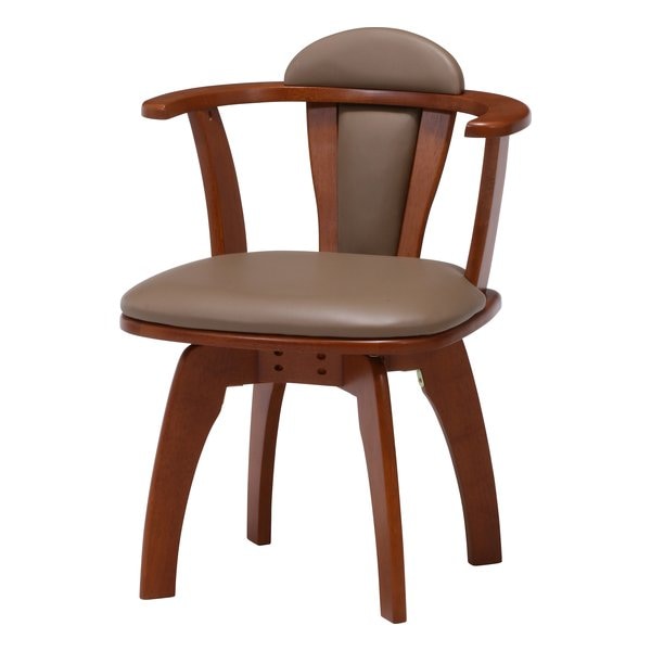 ダイニング 肘付回転チェアー ブラウン 6270-4A