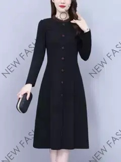 長袖ワンピース女性2024早秋新作ロングスカート-11