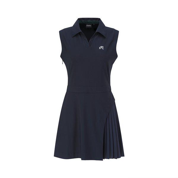 [マルボン公式] スリムフィット プリーツ レイヤード パフォーマンス ワンピース NAVY (WOMAN)