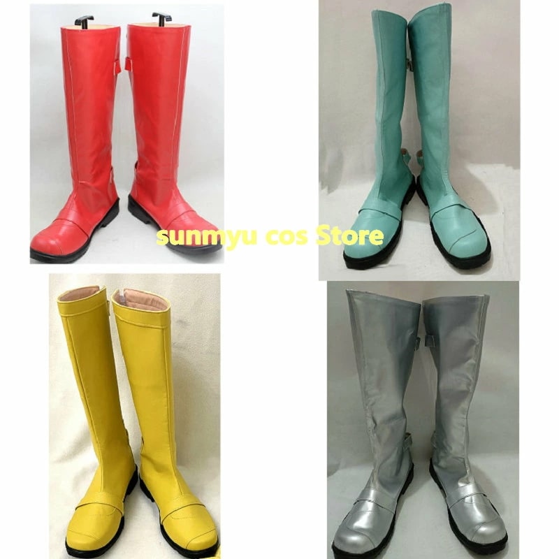 水色　ブルー 靴　レッド靴　イエロー靴　シルバー靴　ロングブーツ　オーダーサイズ　 コスプレ靴