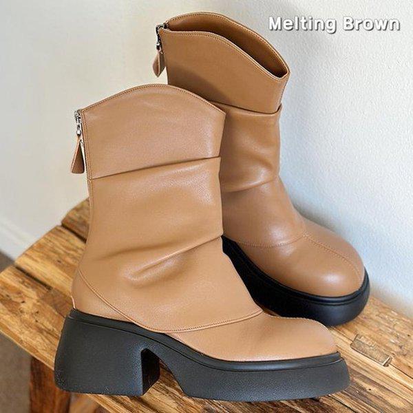 女性の秋のブーツアンクルショートブーツ7cm MT19