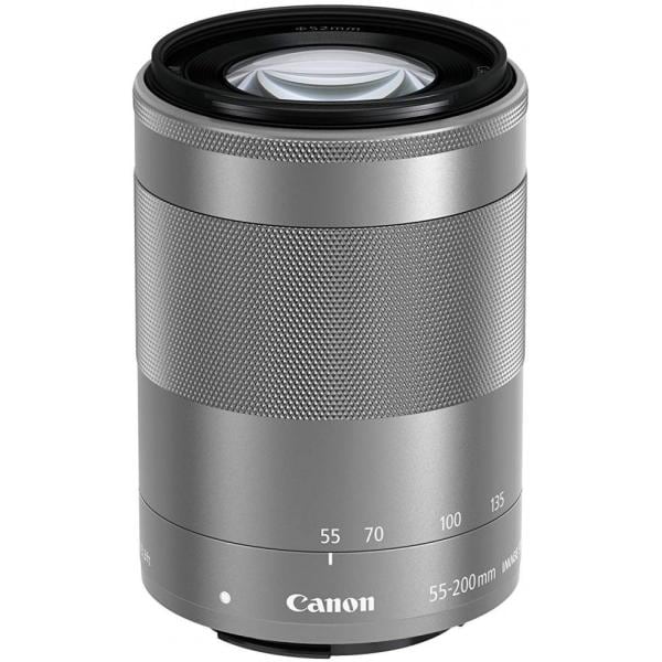 【中古】キヤノン Canon 望遠ズームレンズ EF-M55-200mm F4.5-6.3 IS STM シルバー ミラーレス専用 EF-M55-200ISSTMSL