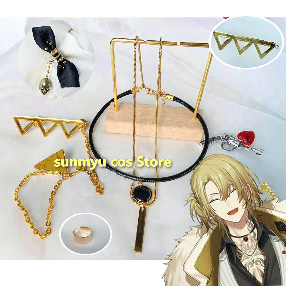 Vtuber バーチャル にじさんじ ルカ・カネシロ ネックレス＋ヘアクリップ＋指輪＋ブローチx2 コスプレ道具 アクセサリー 飾り