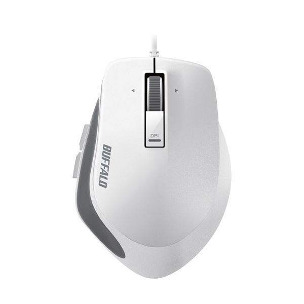 (まとめ) バッファロー 有線 BlueLEDプレミアムフィットマウス Mサイズ ホワイト BSMBU500MWH 1個 10セット