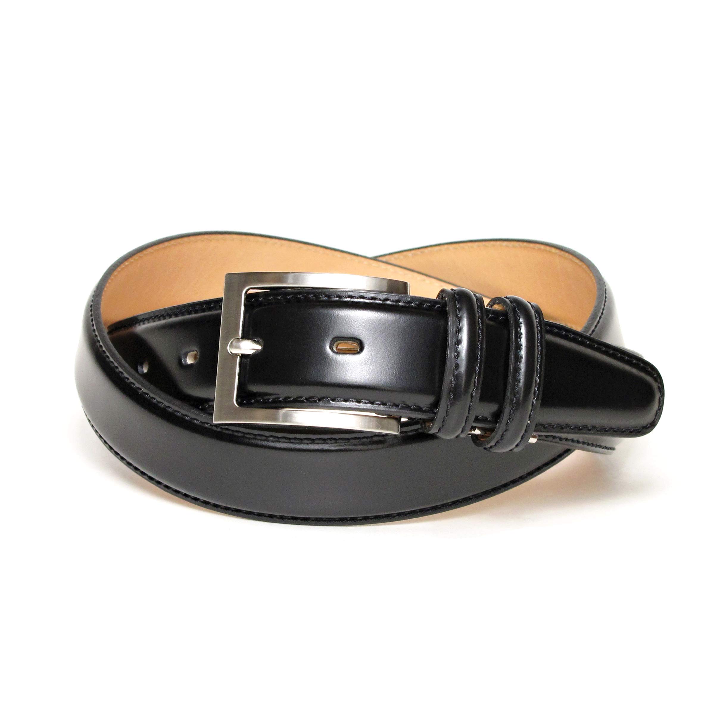 [KIETH] メンズ ビジネス ベルト コードバン調 牛革 ブラック 30mm幅 サイズ調整可能 日本製 KE21327-19