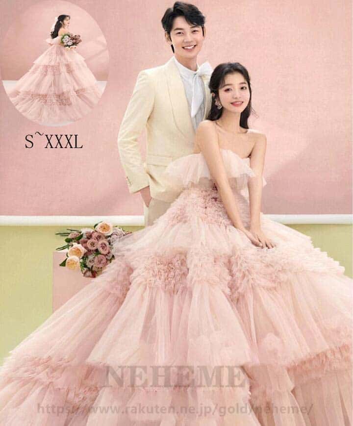 ドレス カラードレス 同窓会 前撮り 韓国風 パーティードレス 撮影用のワンピース 花嫁ドレス 高級感 ロングドレス お姫様ドレス セクシー イブニングドレス 発表会 スレンダー 上品 エレガント 披