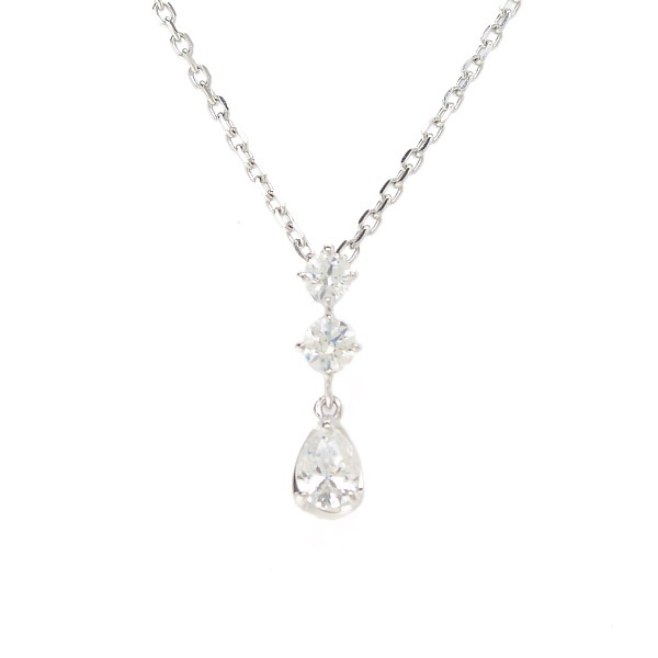 リボン済＆紙袋 ネックレス 正規品 しずくモチーフネックレス レディース ペンダント プレゼント ジュエリー アクセサリー シルバー 祝い