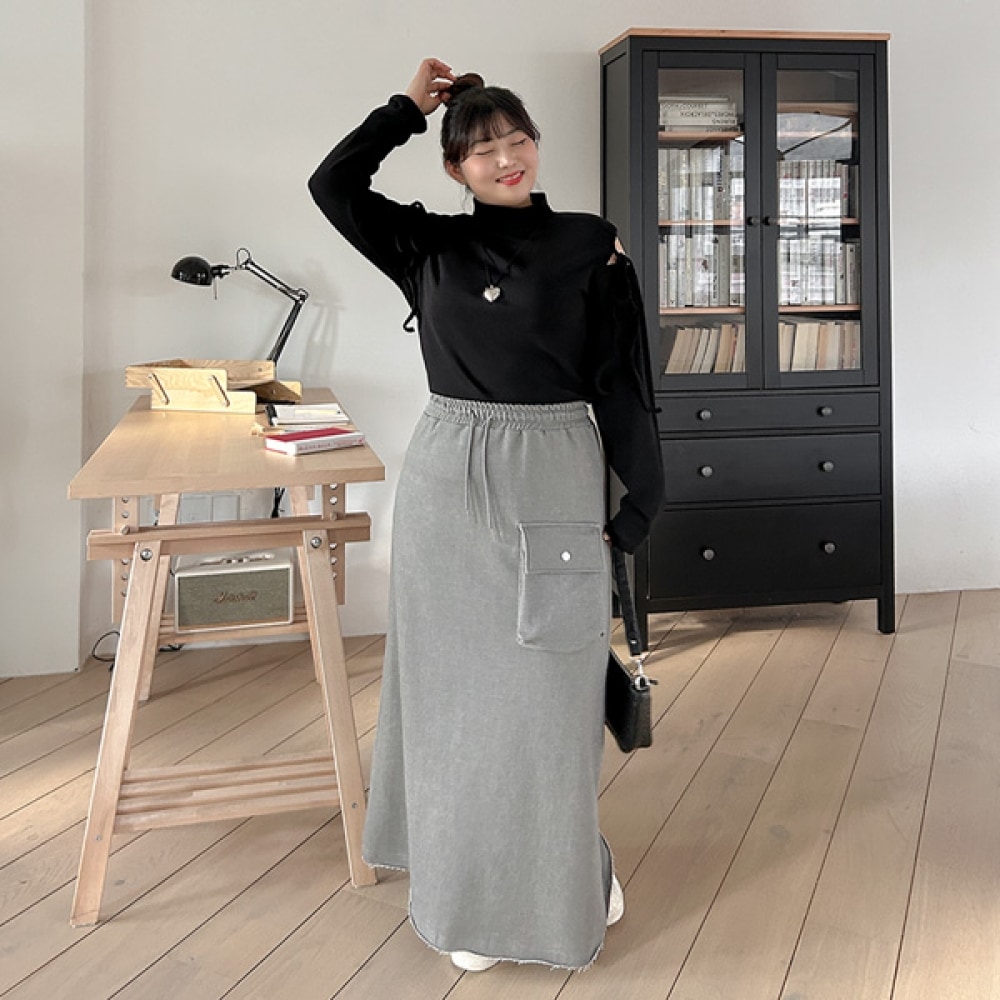 (JSTYLEのイーブレット) イーブレットマリジェンピグメントカッティングロングスカート Jスタイル