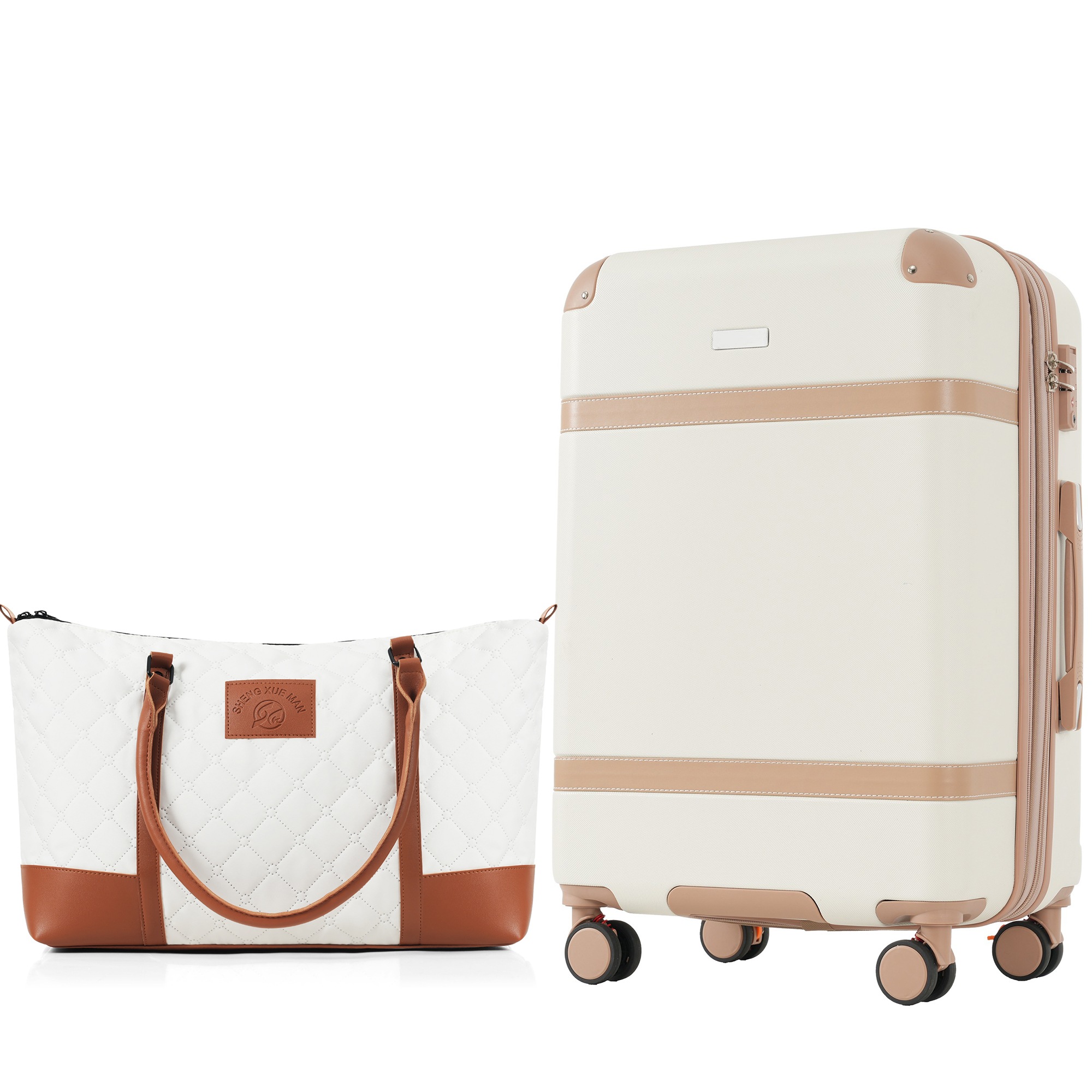 【国内出荷-送.料.無.料】スーツケースレディーストートバッグハンドバッグ大容量バッグ手提げキャリーケースストッパー付きキャリーバッグ容量拡張機能フック式底足TSAロック搭載7日14日用Lサイズ～5