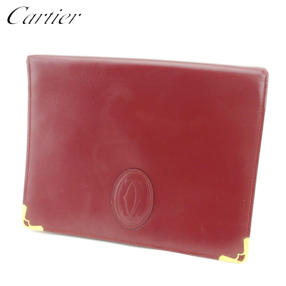 クラッチバッグ セカンドバッグ バッグ マストライン ボルドー ゴールド 中古