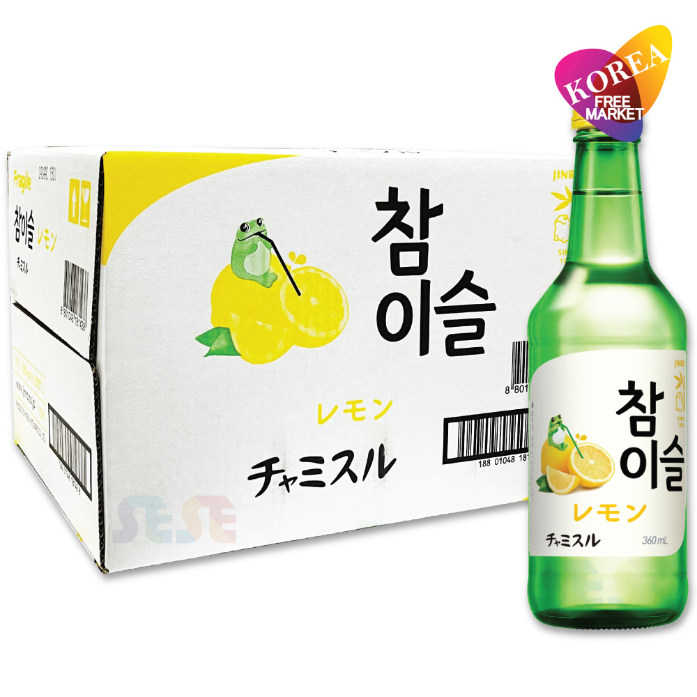JINRO チャミスル レモン 1BOX 20本入 箱売り 360ml 韓国焼酎 リキュール 13度 韓国 お酒 眞露