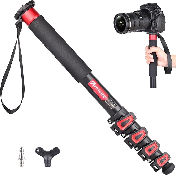 32mm管経カメラ 一脚 5段伸縮 アルミ レバーロック式 トラベル モノポッド 軽量 コンパクト 旅 Monopod 一眼/DSLR/ビデオ/カムコーダー適用 最大耐荷重15キロ