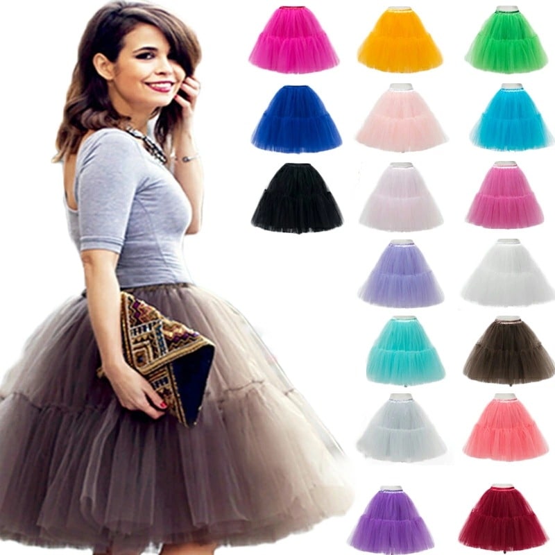 大人パニエカラフル17色お揃い　大人気発表会衣装 チュチュ スカート チュールスカート カラフル彩衣装 丈55cmふんわり広がるチュチュスカートパーティや発表会イベント ダンス衣装