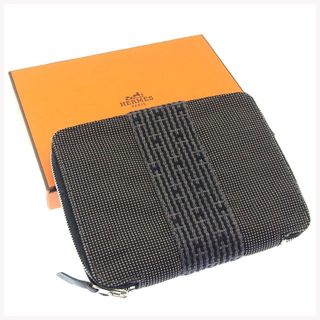 手帳カバー ミニサイズ エールライン アジェンダ グレー ブラック 中古