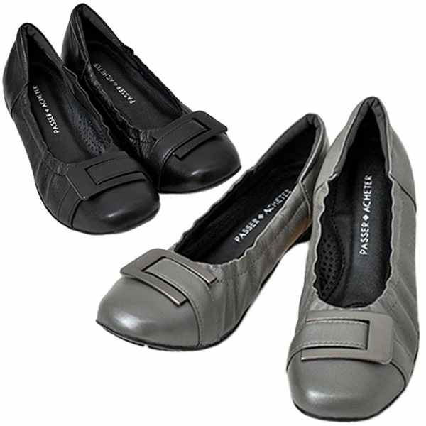 PASSER ACHETER パセアシュテ 1002 レディース パンプス バックルストラップ 幅広 柔らかい 反りがいい 抜けにくい サイドにギャザー 包み込む かわいい /DM/MR 6,607円
