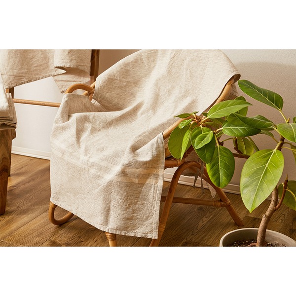 ソファーカバー 約70x150cm グレー 洗える 綿 麻 リネン混のカバーリング バッグ付き リューココリーネ リビング ダイニング