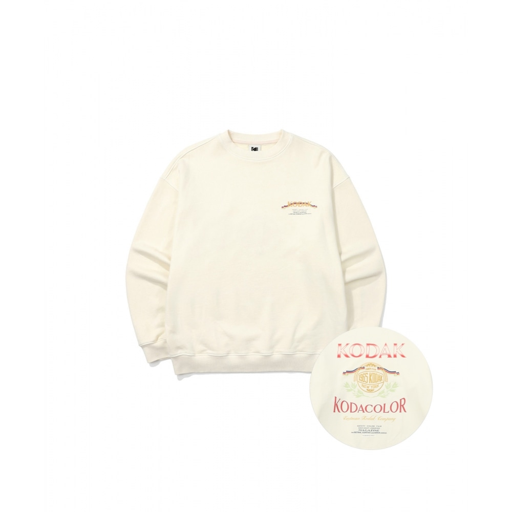 コダックカメラクラブピグメントスウェットシャツアイボリー