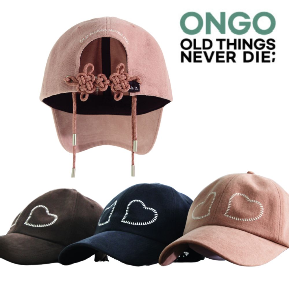 DOUBLE HEART KNOT CAP 3カラー選択 キャップ ハート刺繍 リボンデザイン 韓国ファッション カジュアル帽子 デイリーコーデ 小顔見え ユニセックス ストリート感