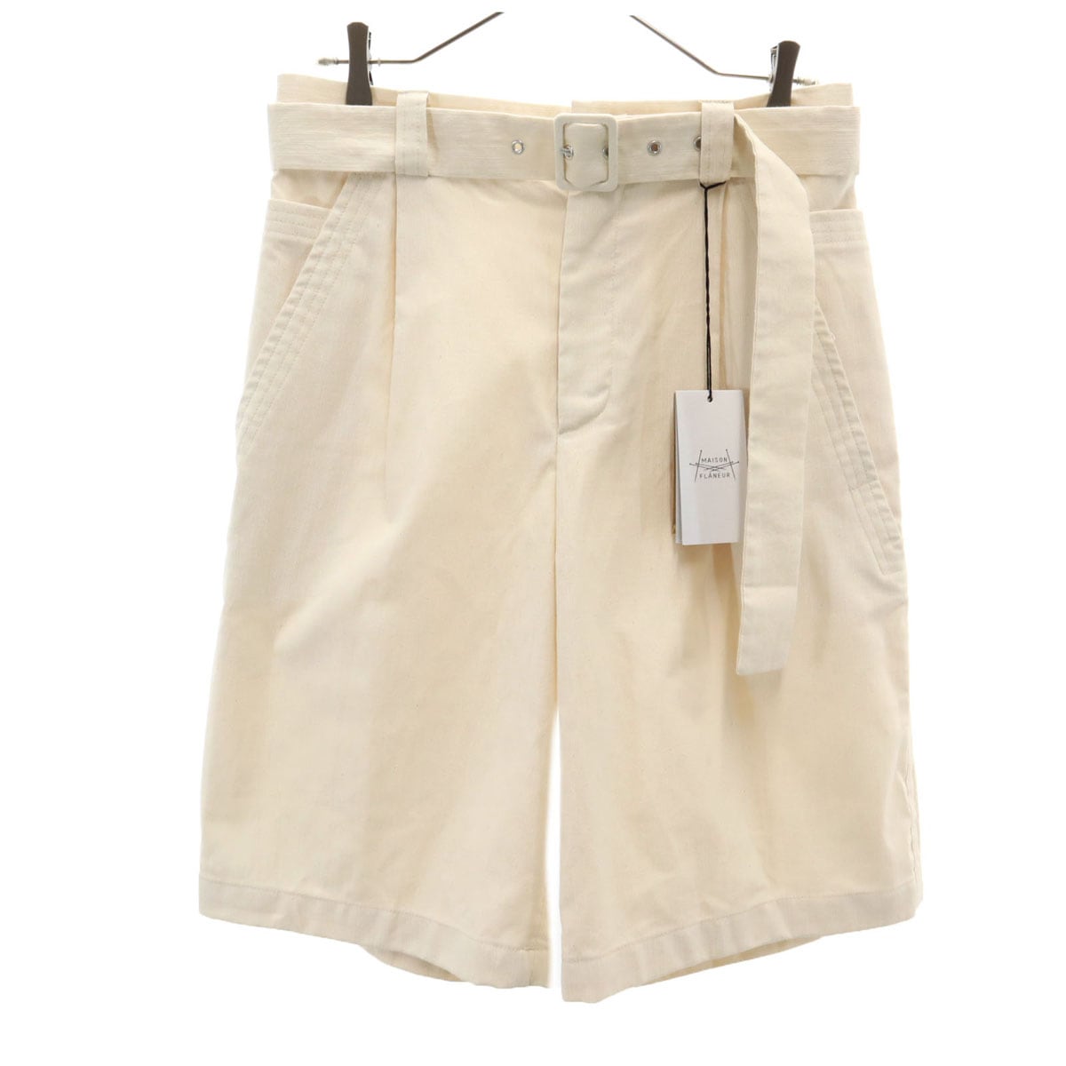 未使用 イタリア製 ハーフパンツ 44 ベージュ メンズ 古着