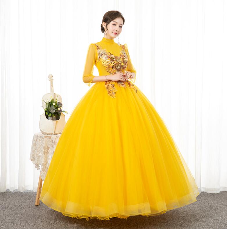 同窓会 前撮り 花嫁ドレス お姫様ドレス カラードレス 韓国風 ロングドレス 撮影用のワンピース