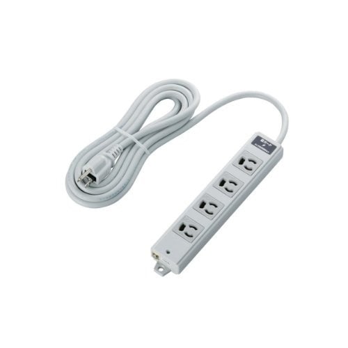 RoHs準拠OAタップ 抜け止め 3P 4個口 3Pプラグ 雷ガード マグネット付き 3m グレー T-WRMK3430LG/RS