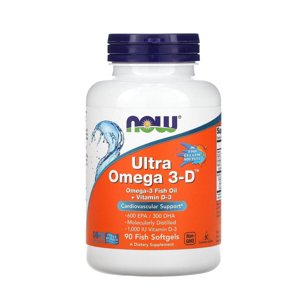NOW Foods ウルトラ オメガ 3-D 600EPA / 300DHA 90 フィッシュ ソフトジェル