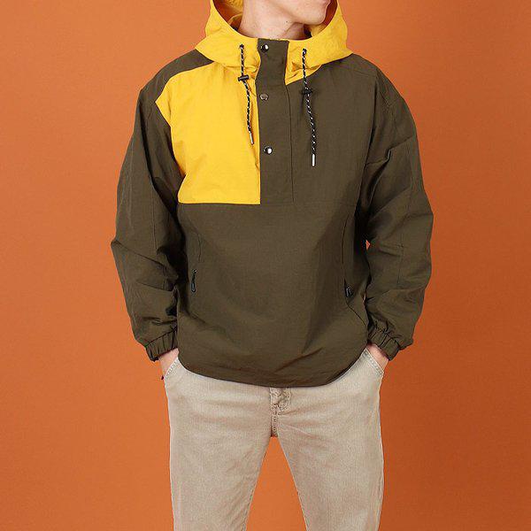 WMBメンズビッグサイズフード配色アノラック