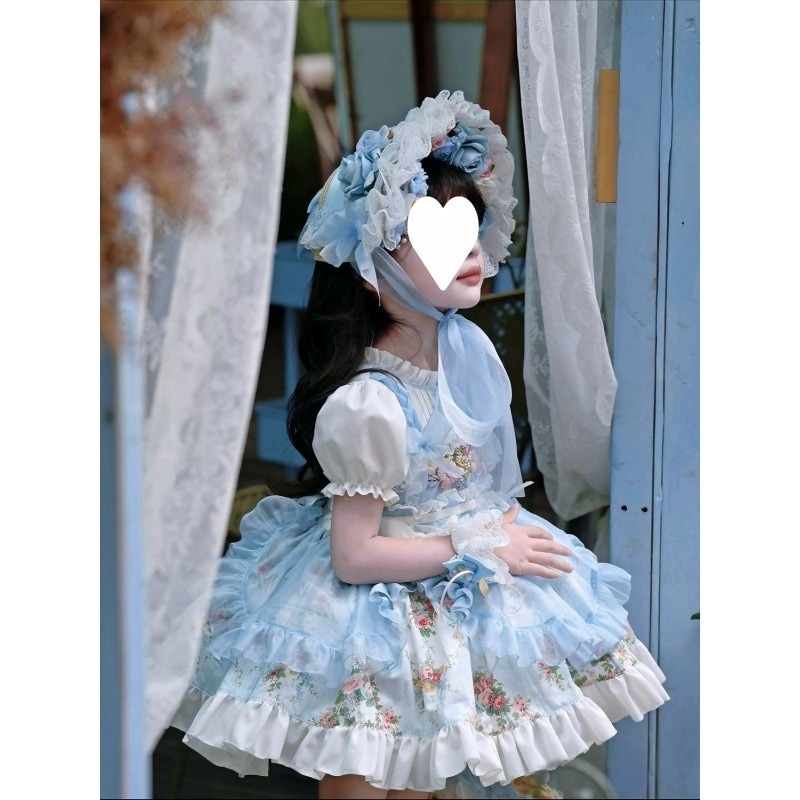 【急速発送】女の子 ロリータ 夏 ワンピース 子供古風 女の子 誕生日スカート