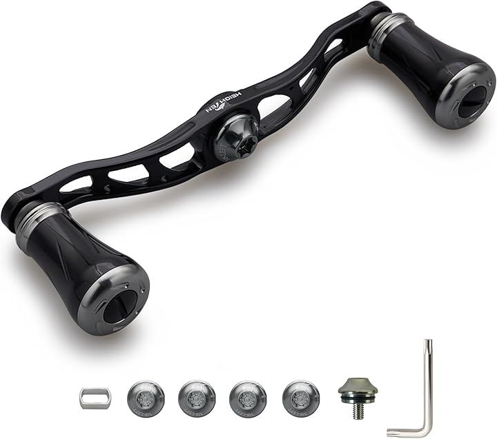 88mm/90mm/105mm リール ハンドル 19mm ノブ搭載 シマノ SHIMANO ダイワ DAIWA アブ Abu 通用 ベイトリール (105mm - ブラック＆ガンメタル)